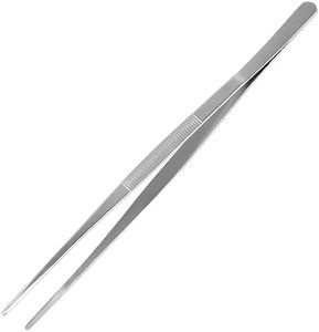 (30cm ) - Adecco LLC Stainless Steel Tongs tweezer with precision serrated tips for surgical & sea food (30cm )