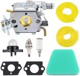 Carburetor Poulan Wild Thing Chainsaw Parts Kit – Fits Craftsman Chainsaw 2150 2375 2175 2055 Replaces C1Q-W8 WT-89 530069703 Includes Fuel Line Spark Plug Air Filter Compatible with Craftsman
