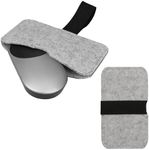 kwmobile Mouse Case Compatible with Apple Magic Mouse 1 / Magic Mouse 2 / Logitech Pebble Wireless Pouch - Felt Protective Carrying Cover Bag - Light Grey/Black