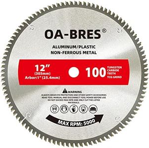 12 Inch 100T Upgrade TCG Grind Aluminum Non-Ferrous Metal Saw Blade with 1-Inch Arbor