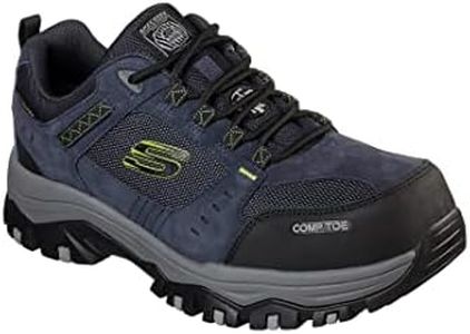 Skechers Men's Greetah Construction Shoe, Navy Suede Leather W Textile, 12 US