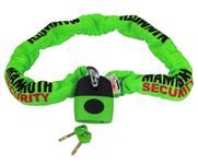 Mammoth Security Motorcycle Lock & Chain Sold Secure Gold Approved 12mm Thick Chain x 1.2m Long Motorbike Scooter Quad Padlock & Chain