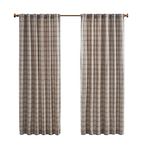 Madison Park Anaheim Cabin Plaid Curtain Window, Thermal Insulated Fleece Lining, Living Room Decor Light Blocking Drape for Bedroom, 1-Single Panel Pack, 50" x 95", Rod Pocket, Brown