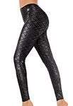 Alaroo Women Soft Shine Night Club Mermaid Print Scale Leggings Black S