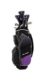 Ben Sayers M8 13-Piece Golf Package Set | Complete Ladies Set | Full 12 Clubs Graphite & Steel Shafts with Cart Bag | Driver, Woods, Hybrids, Irons, Wedges & Putter | Purple