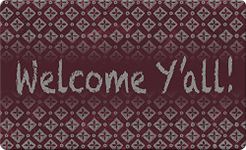 Toland Home Garden Chalk Diamonds Welcome Maroon Decorative Y'all Country Doormat