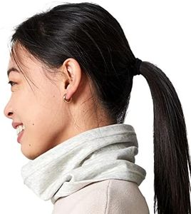 100% Organic Cotton Neck Gaiter - All Season Mens Womens Wide 2 in 1 Headband Loop Infinity Scarf MIX White