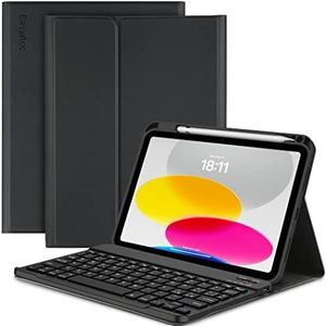 EasyAcc Cover Custodia con Tastiera QWERTY italiano per iPad 10 Generazione 10.9 pollici 2022 A2757/A2777, con Rimovibile Senza fili Bluetooth Layout Italiano, Nero
