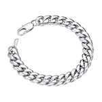 Wide Curb Chain Bracelet Men & Women 10MM 19CM Stainless Steel Wrist Chain