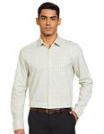 Arrow Men's Checkered Full Sleeve Slim Fit Cutaway Collar Cotton Formal Shirt Medium Green