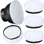 MVPRO 4 Pieces Diffuser Lamp Sock Soft Diffuser Lamp Cover 8.25 Inches/ 21 cm Standard Cloth Diffuser Light Sock Lampshade Reflector Lamp Sock for Strobe Flash Light Speedlite (Only 4 White Cloth Cap)