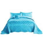 Serenta Super Soft Microplush Quilted 4 Piece Bedspread Set, Queen, Scuba Blue