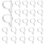 Church Pew Clips Heavy Duty Plastic Hooks Tablecloth Clips Chair Table Clips Translucent White Pew Clips Table Cloth Holders for Wedding Ceremony Church Aisle Railing Bow Decorations (24)