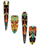 Hand Art Terracotta Eco Friendly Tribal Mask and Egyptian Mask (Multi_3 Inch X 12 Inch X 0.4 Inch)