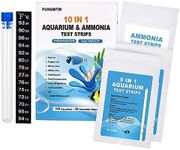 FUNSWTM Aquarium Test Strips for Freshwater: 10 in 1 Aquarium Ammonia Test Strips for Fish Tank Ammonia Test Kit for Aquarium Pond - Testing Ammonia Nitrate Nitrite pH,etc