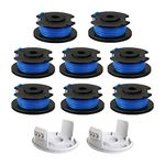 String Trimmer Replacement Spool Line, Compatible with Ryobi One+ AC14RL3A, Olt1832 Rac124, 0.065"/1.6mm Strimmer Line Replacement for Ryobi 18V 24V 40V Strimmer, Cordless Trimmer Line 11ft (10PCS)
