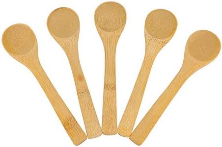 Bezall 5Pcs Small Wooden Spoons, Mini Bamboo Condiment Salt Spoons Tasting Spoons Honey Teaspoons for Seasoning Coffee Tea Sugar Jam