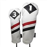 Majek Retro Golf Headcovers White R