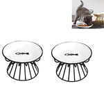 2PCS Elevated Cat Food Bowl, Whisker-Friendly Anti-Vomit Cat Plate, Cat Bowl-Raised Cat Feeder Bowl Stand,Ceramic Elevated Cat Bowl for All Cat,Dishwasher Safe