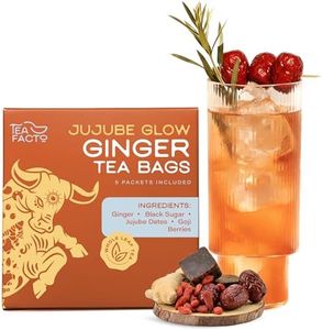 Tea Facto Inner Glow* Jujube Ginger Tea Bags with Dried Ginger Roots and Red Dates - Natural Fiber, Zero Added Sugar, Zero Caffeine - 5 Count