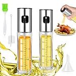 Olive Oil Sprayer for Cooking,100ml Oil Sprayer Bottle Versatile Glass with Brush and Funnel,Oil Spritzer Dispenser for Frying,BBQ,Cooking,Salad and Baking(2 Piece Set)