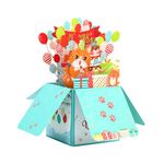 Yimofy 3D Cat Box Birthday Card Pop Up Cute Cat Happy Birthday Cards with Blank Card and Envelope