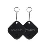 AMOROM Bluetooth Air Tracker Tag, iOS & Android Compatible, Phone Finder, Loud Ring, Replaceable Battery, for Keys/Luggage/Suitcase/Wallet/Backpack, 2 Pack