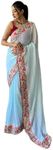 Rang Priya Georgette Sequins Designer Saree with unstitched blouse (Sky Blue)