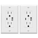 TOPGREENER USB Outlet, Type C USB W