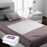 Lynmark® Washable Bed Protector/Pad WITHOUT Tucks - Pack of 2 |Best non-slip Mattress Protector for Incontinence & Bed wetting |Waterproof mat & Absorbs up to 8 Cups|Single bed Size - 90 x 85cm |White