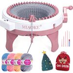 MIAOKE Knitting Machine, 48 Needles Weaving Loom Board Rotating Needle Machine for Adults and Kids, Large Size DIY Toys, Hand Woven, Like Hats Scarves Gloves (48 Needles)