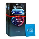 Durex Mutual Climax Condoms for Men & Women - 10 Count | Extra Dotted and Ribbed for Pleasure|Suitable for use with lubes & toys & Mutual Climax Condoms for Men & Women - 10 Count (Pack of 2)