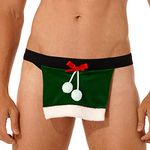 iEFiEL Men's Novelty G-String Briefs Christmas Funny Jockstraps Skirted T-Back Thongs Underwear Green XXL