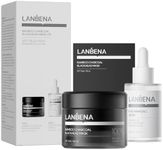 LANBENA 3 in 1 Blackhead Removing Set, Bamboo Charcoal Pore Strips 30g+Pore Serum 30ml, Black Head Remover Mask for Face, Pore Minimizer & Reducer for Face, Leaving Your Skin Fresh and Clean