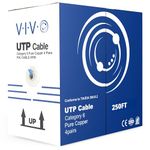 VIVO Blue 76m Bulk Cat6, Full Copper Ethernet Cable, 23 AWG, UTP Pull Box, Cat-6 Wire, Indoor, Network Installations (CABLE-V016)