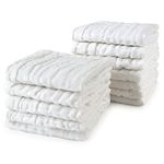 Viviland Baby Washcloths Wash Cloths for Babies,Muslin Washcloths Baby,12-Pack,12 X 12 inches Absorbent and Soft Newborn Essentials Must Haves - White