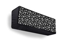 Da Anushi Split Ac Cover Indoor Unit For 2 Ton Capacity Ac, All Weather Polyester Cover / Attractive Digital Prints / Dustproof / Water Resistant Ac Cover (Black Flower)