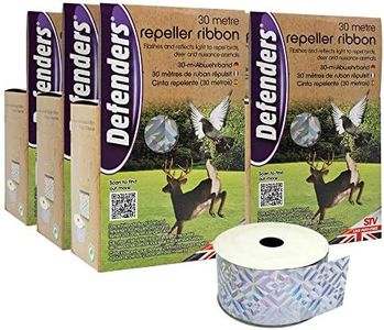 Defenders Repeller Ribbon, Bird and Deer Scarer, Iridescent Silver - 6 Pack, 11.2x18.3x1.7 cm