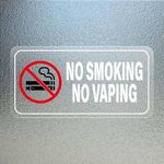 YIKIADA No Smoking No Vaping Stickers Vinyl Self-Adhesive 10 X 5 CM Waterproof Warning Prohibition Sign for Vehicles Office Windows Doors Pack of 10