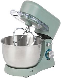 Progress EK5234PTEAL Go Bake Stand Mixer- Large Electric Whisk with 4L Stainless Steel Bowl, 8 Speeds and Pulse Function, Mixing Beater, Dough Hook, and Whisk Attachments, Splash Guard, 1300W, Teal