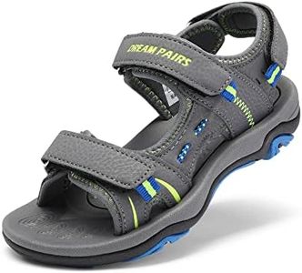 DREAM PAIRS Boys Girls Fashion Athletic Summer Sports Sandals(Toddler/Little Kid/Big Kid),Size 10 Toddler,Dark/grey/neon/green/blue,170891_K
