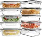 HOMBERKING 10 Pack Glass Meal Prep 