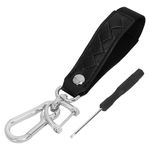 JVCV® Car Keychain Accessories with Alloy Metal and Braided Leather Horseshoe Buckle Key Organiser for Men and Women (Black)