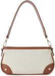 Telena Shoulder Bag for Women Cross Body Bag Vegan Leather Shoulder Purses and Handbags with 2 Removable Strap Beige with Brown