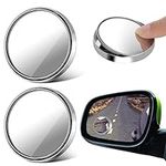 Giantree Car Blind Spot Mirror, 2pcs 360° Rotate Adjustable HD Convex Glass Mirror Automotive Exterior Mirrors Mirror for Blind Side Seamlessly Contours to Rear View Side Mirrors Peel & Stick