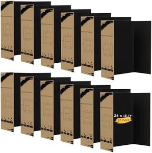 HAUTOCO 12 Pack Trifold Poster Board 26'' x 15.74'' Medium Tri Fold Project Boards Black Corrugated Presentation Cardboard for Science Fairs, School Projects, Event Displays, Business