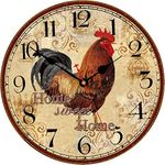 TAHEAT 12 Inch Rooster Wall Clock, 