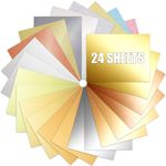 VGOODALL 24 Sheets Glitter Cardstocks A4, Shimmer Cardstock Colourful Heavyweight Paper Metallic Cardstock for Scrapbook DIY Crafts