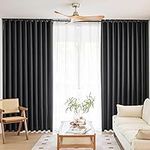 MOONVAN Window Black 100% Blackout Curtains for Bedroom 84 inches Long 2 Panels Set Grommet Blackout Drapes Energy Saving Noise Reducing Thermal Insulated for Bedroom Living Room Nursery