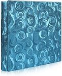 RECUTMS Photo Album 600 Pockets Holds 4x6 Photos Deluxe Large Capacity for Baby Family Wedding Picture Albums Slots with Rose Pattern PU Leather Cover 5 Per Page (Blue)